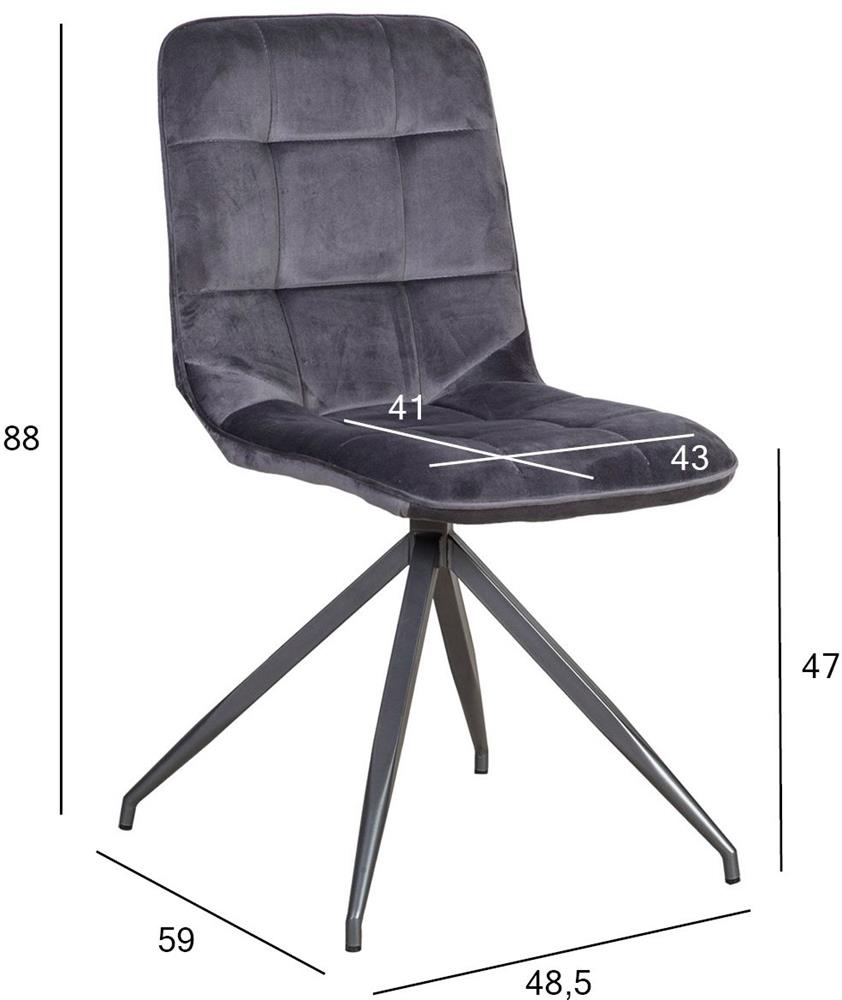 Kitchen Chair Ramsgate | size: Width: 48.5cm, Height: 88cm, Depth: 59cm | color: Gray | image: 2 | variant: 1000891
