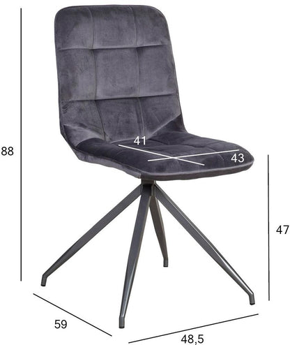 Kitchen Chair Ramsgate | size: Width: 48.5cm, Height: 88cm, Depth: 59cm | color: Gray | image: 2 | variant: 1000891