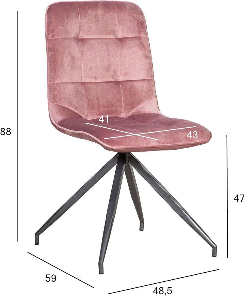 Kitchen Chair Ramsgate | size: Width: 48.5cm, Height: 88cm, Depth: 59cm | color: Pink | image: 2 | variant: 1000892
