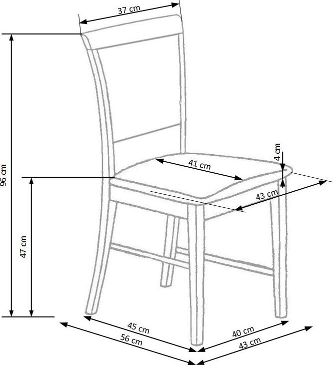 Kitchen Chair Reims | size: Width: 43cm, Height: 96cm, Depth: 56cm | color: Gray | image: 2 | variant: 1002578