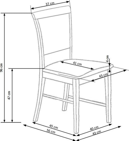 Kitchen Chair Reims | size: Width: 43cm, Height: 96cm, Depth: 56cm | color: Gray | image: 2 | variant: 1002578