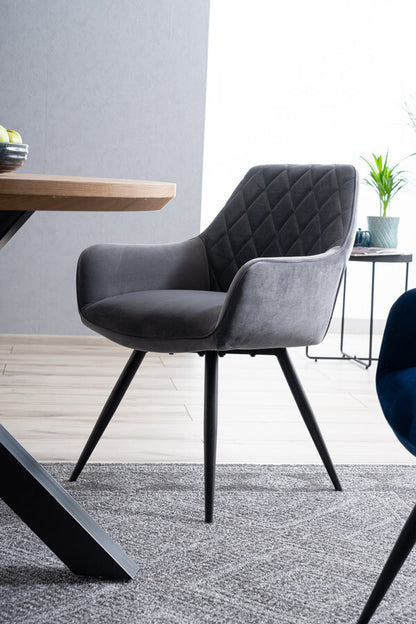 Kitchen Chair Riyadh | size: Width: 59cm, Height: 82cm, Depth: 43cm | color: Gray | image: 2 | variant: 1003653