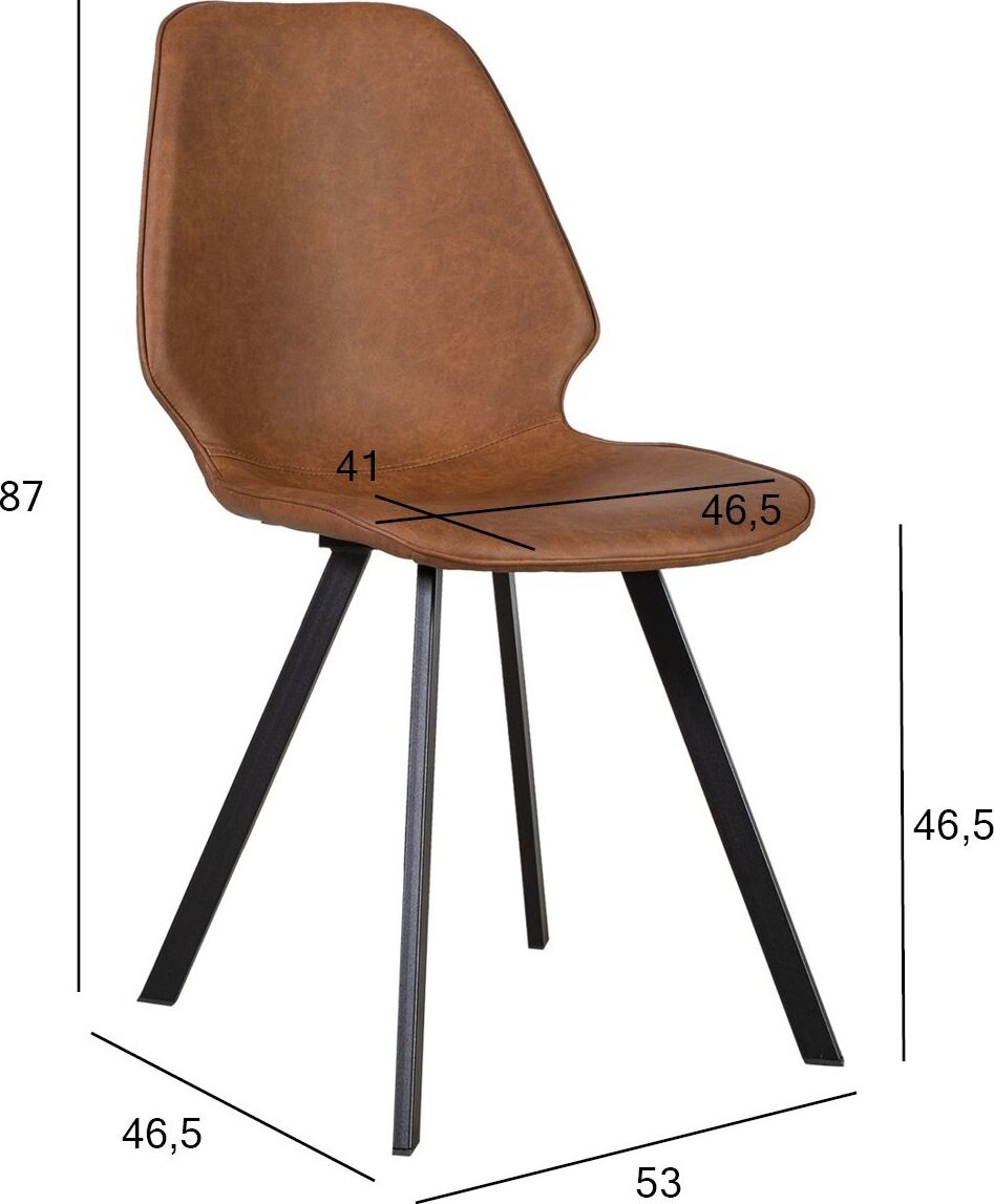 Kitchen Chair Rochester | size: Width: 46.5cm, Height: 87cm, Depth: 53cm | color: Brown | image: 3 | variant: 1000861