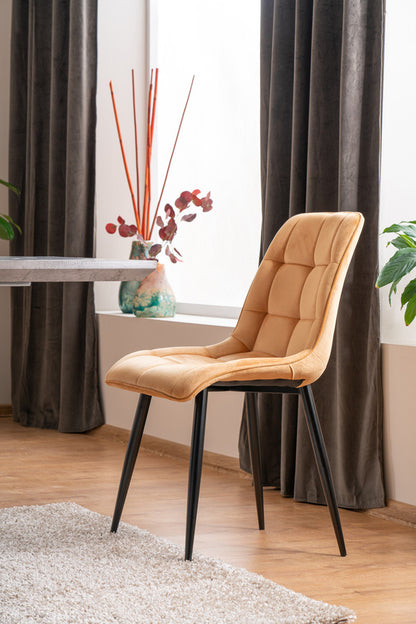 Kitchen Chair Sao Paulo | size: Width: 50cm, Height: 88cm, Depth: 43cm | color: Yellow | image: 2 | variant: 1003587