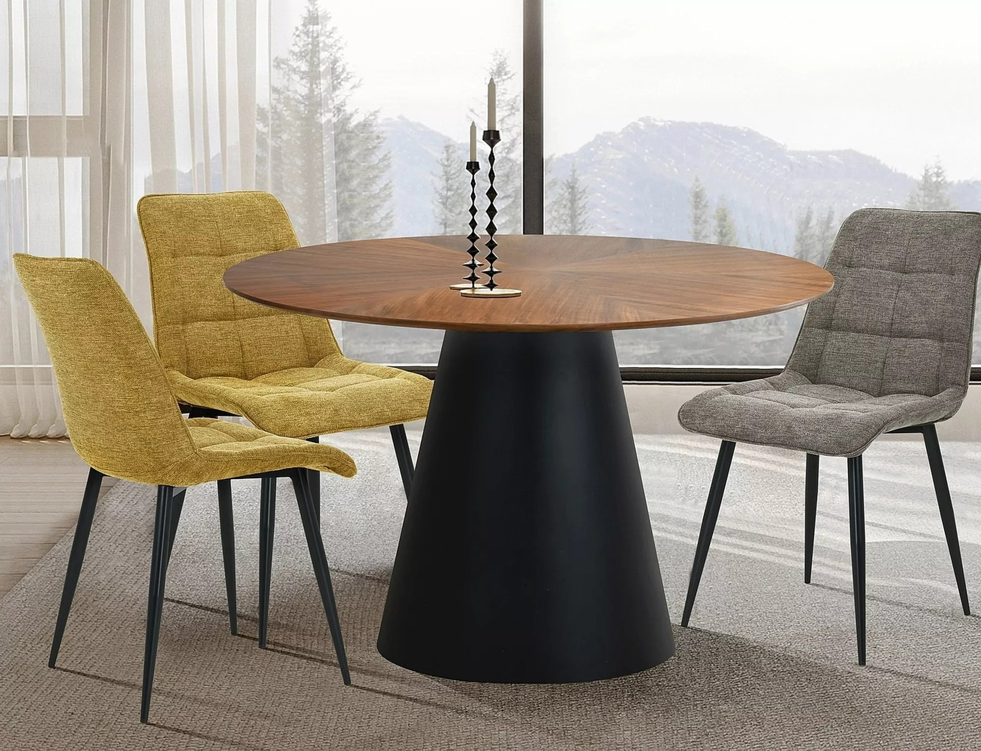 Kitchen Chair Sao Paulo | size: Width: 50cm, Height: 88cm, Depth: 43cm | color: Yellow | image: 2 | variant: 1003900