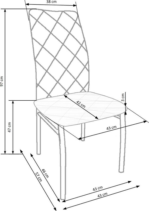 Kitchen Chair Siauliai | size: Width: 43cm, Height: 97cm, Depth: 57cm | color: Gray | image: 7 | variant: 1002227