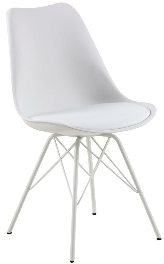 Kitchen Chair Sidcup | size: Width: 48.5cm, Height: 85.5cm, Depth: 54cm | color: White/Grey | image: 1 | variant: 1000836