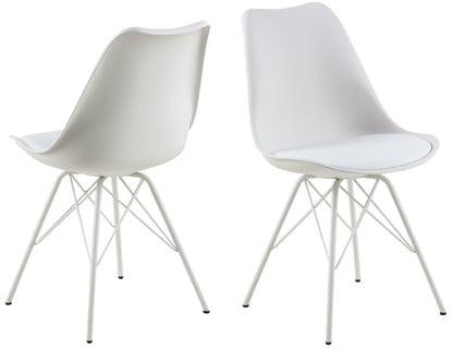 Kitchen Chair Sidcup | size: Width: 48.5cm, Height: 85.5cm, Depth: 54cm | color: White/Grey | image: 4 | variant: 1000836