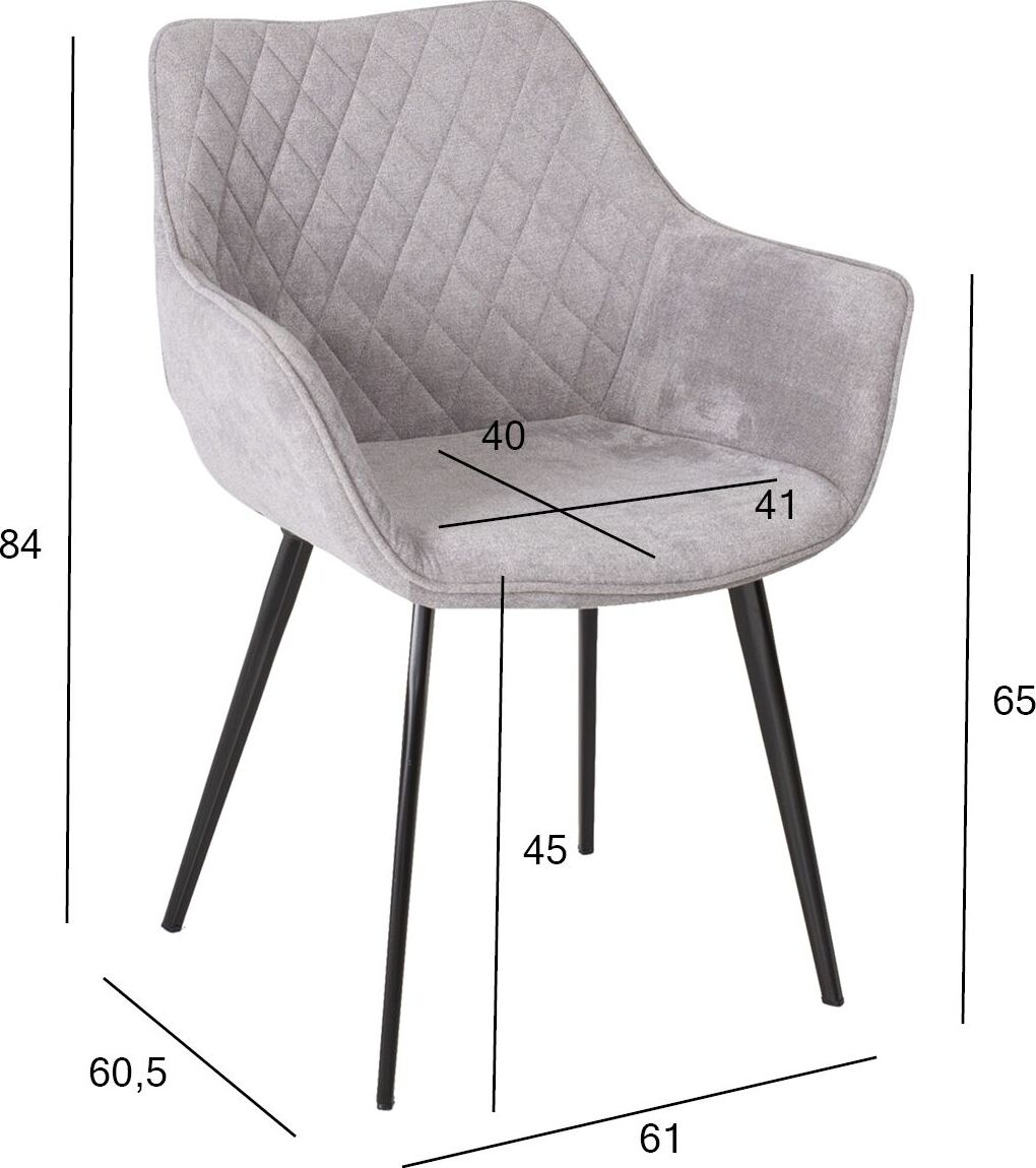 Kitchen Chair Sittingbourne | size: Width: 61cm, Height: 84cm, Depth: 60.5cm | color: Gray | image: 3 | variant: 1000875