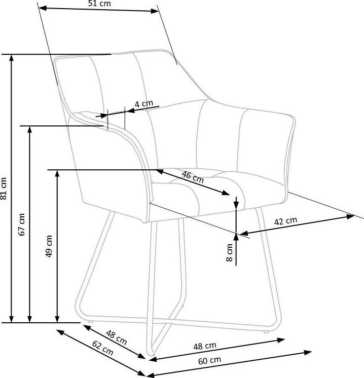 Kitchen Chair Skopje | size: Width: 60cm, Height: 81cm, Depth: 62cm | color: Gray | image: 8 | variant: 1002281