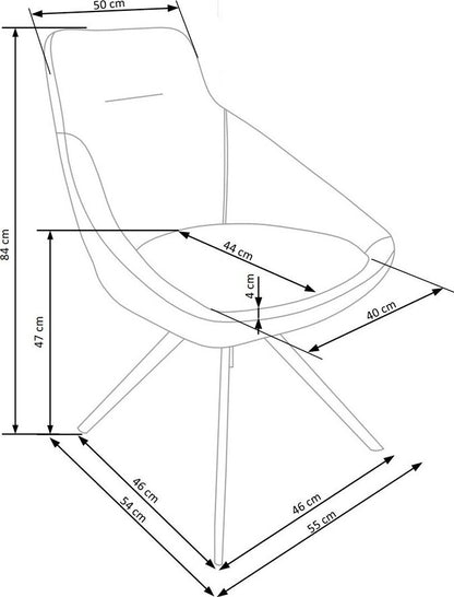 Kitchen Chair Tbilisi | size: Width: 55cm, Height: 84cm, Depth: 54cm | color: Gray | image: 7 | variant: 1002366