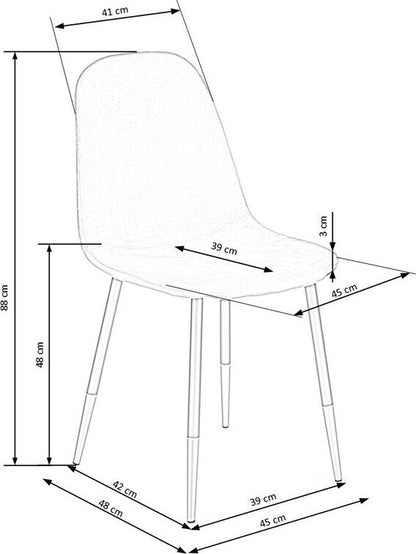 Kitchen Chair Tirana | size: Width: 45cm, Height: 88cm, Depth: 48cm | color: Red | image: 8 | variant: 1002286