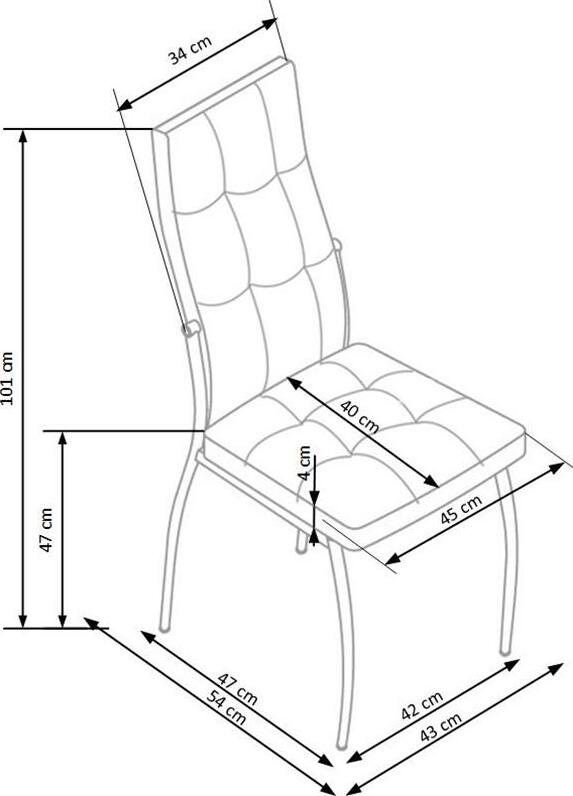Kitchen Chair Torshavn | size: Width: 43cm, Height: 101cm, Depth: 54cm | color: Gray | image: 4 | variant: 1002329