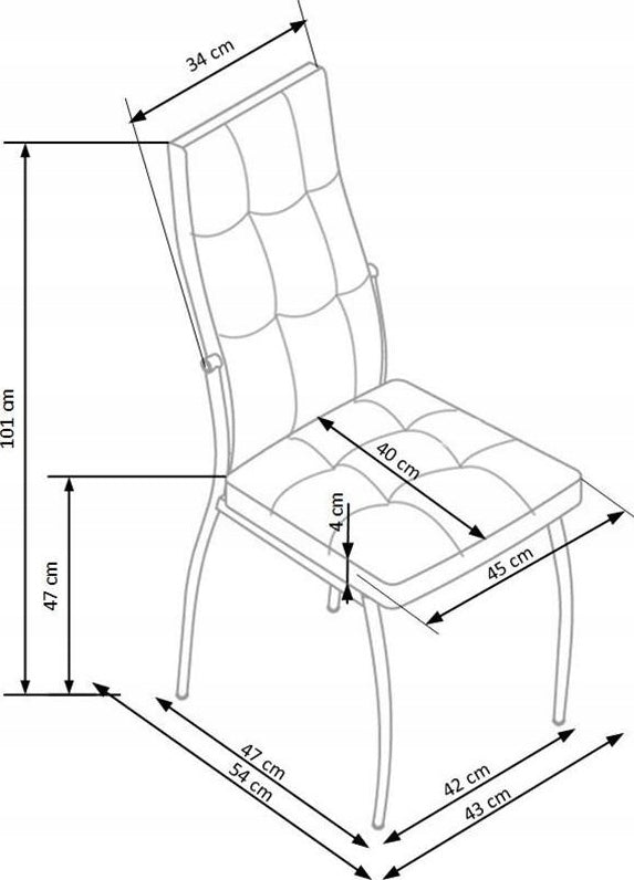 Kitchen Chair Torshavn | size: Width: 43cm, Height: 101cm, Depth: 54cm | color: Yellow | image: 1 | variant: 1002332