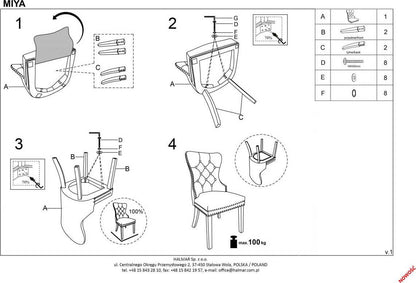 Kitchen Chair Toulouse | size: Width: 54cm, Height: 100cm, Depth: 60cm | color: Blue | image: 4 | variant: 1002563