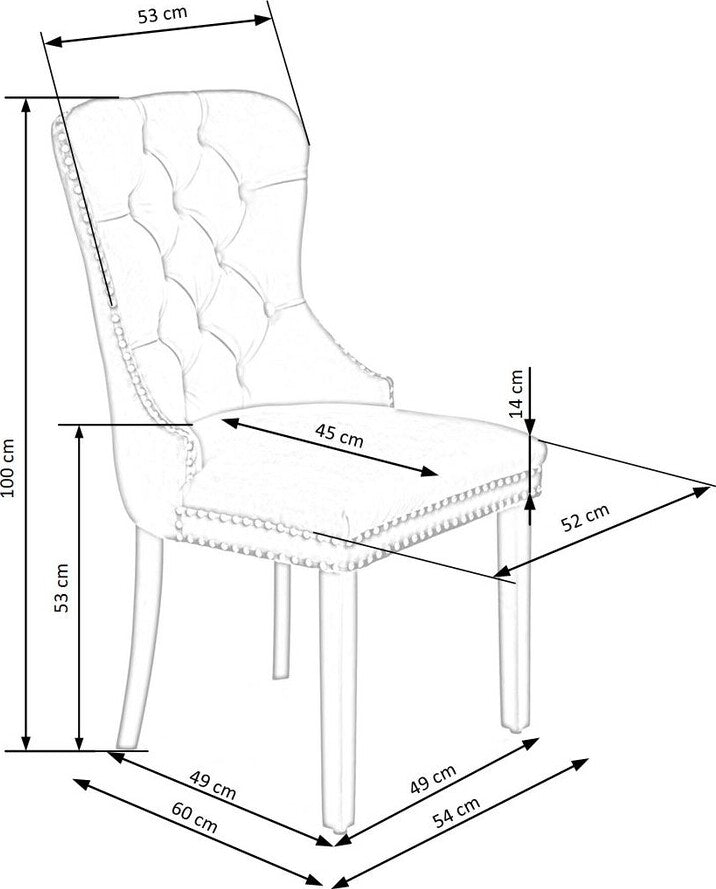 Kitchen Chair Toulouse | size: Width: 54cm, Height: 100cm, Depth: 60cm | color: Gray | image: 9 | variant: 1002561