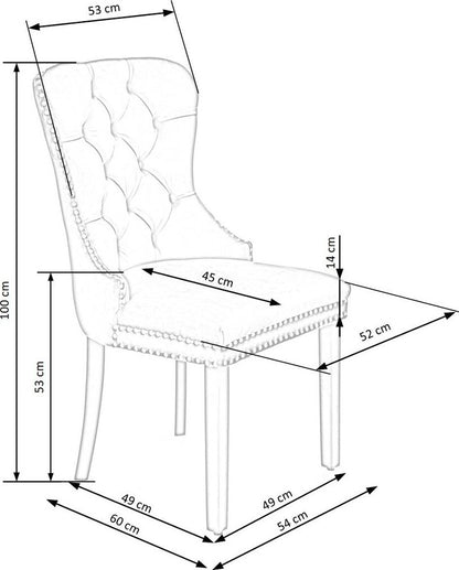 Kitchen Chair Toulouse | size: Width: 54cm, Height: 100cm, Depth: 60cm | color: Gray | image: 9 | variant: 1002561
