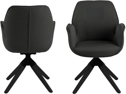 Kitchen Chair Tunbridge | size: Width: 60.5cm, Height: 91cm, Depth: 58.5cm | color: Black/Grey | image: 2 | variant: 1000770