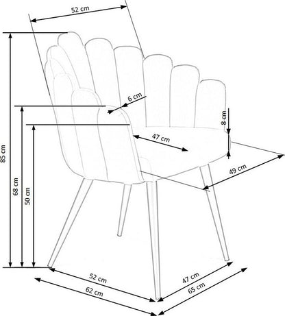 Kitchen Chair Vatican | size: Width: 62cm, Height: 85cm, Depth: 62cm | color: Gray | image: 8 | variant: 1002323