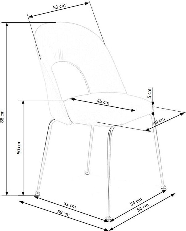 Kitchen Chair Warsaw | size: Width: 54cm, Height: 88cm, Depth: 59cm | color: Pink | image: 8 | variant: 1002296