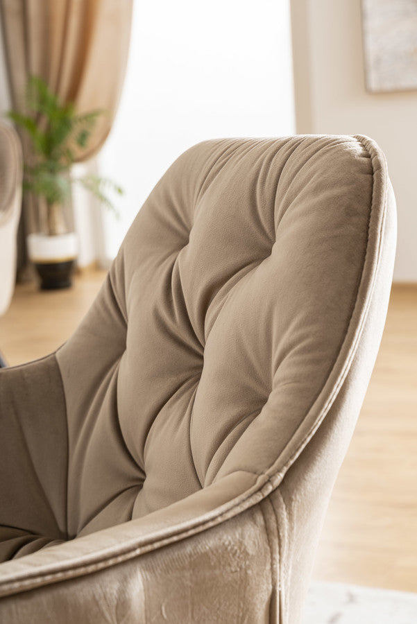 Kitchen Chair Washington | size: Width: 57cm, Height: 87cm, Depth: 43cm | color: Beige | image: 5 | variant: 1003570