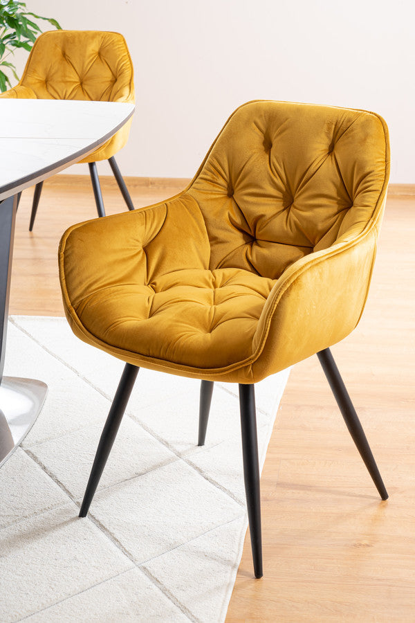 Kitchen Chair Washington | size: Width: 57cm, Height: 87cm, Depth: 43cm | color: Yellow | image: 4 | variant: 1003568