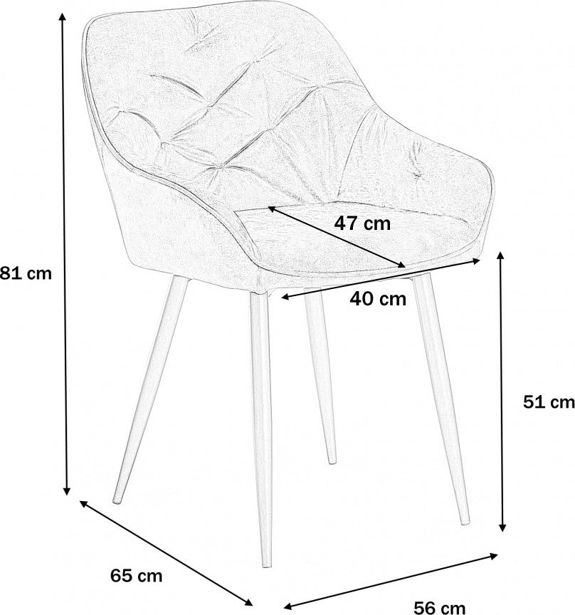 Kitchen Chair West Bedford | size: Width: 56cm, Height: 81cm, Depth: 65cm | color: Yellow | image: 4 | variant: 1007184