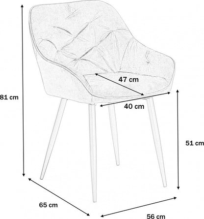 Kitchen Chair West Bedford | size: Width: 56cm, Height: 81cm, Depth: 65cm | color: Yellow | image: 4 | variant: 1007184