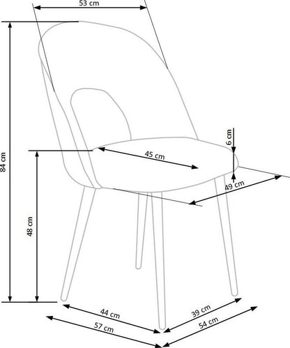 Kitchen Chair Zagreb | size: Width: 54cm, Height: 84cm, Depth: 57cm | color: Green | image: 8 | variant: 1002292