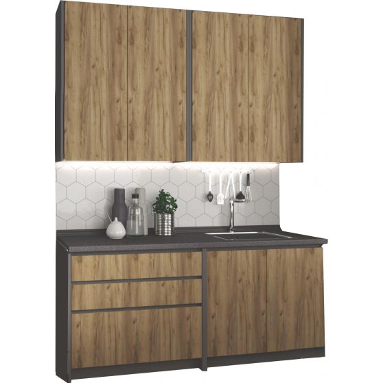 Kitchen Equipment Set East Carrara | size: Width: 180cm | color: Beige | image: 0 | variant: 1006623
