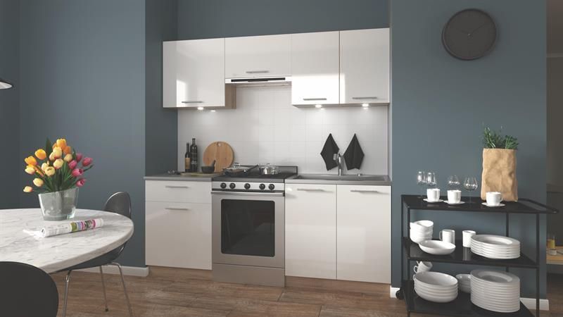 Kitchen Equipment Set East Pistoia | size: Width: 200cm | color: White | image: 1 | variant: 1006619