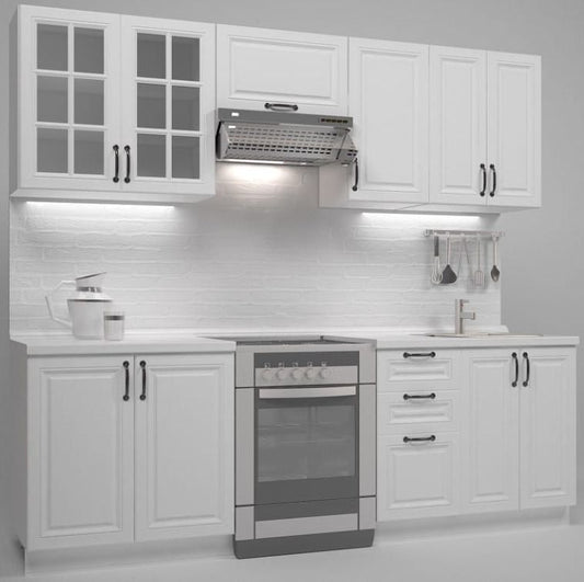 Kitchen Equipment Set Michella 1 | size: Width: 240cm | color: White | image: 1 | variant: 1012431