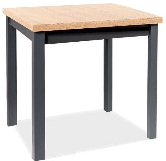 Kitchen Table Adam 1 | size: Length: 65cm, Width: 90cm, Height: 75cm | color: Black/Oak | image: 1 | variant: 1006535