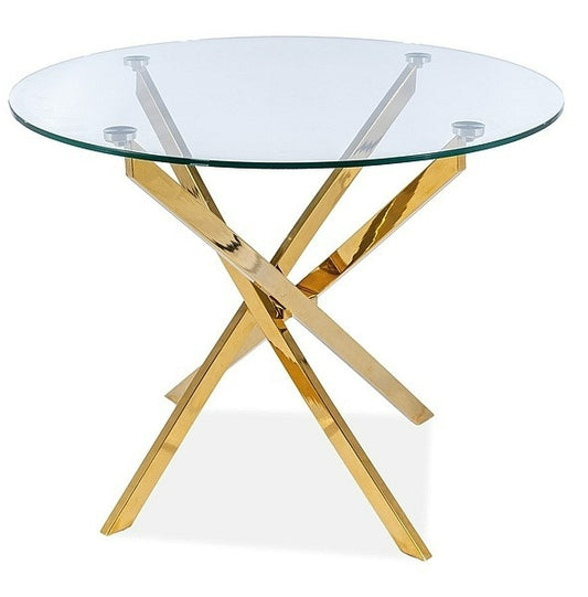 Kitchen Table Agis 3 | size: Length: 90cm, Width: 90cm, Height: 75cm, Diameter: 90cm | color: Transparent | image: 0 | variant: 1017899