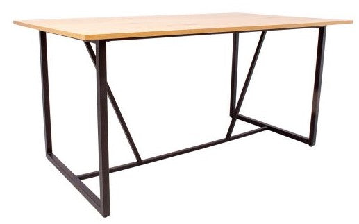 Kitchen Table Amsterdam | size: Length: 90cm, Width: 160cm, Height: 75cm | color: Black/Oak | image: 1 | variant: 1011836