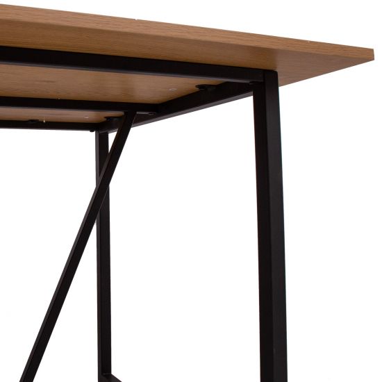 Kitchen Table Amsterdam | size: Length: 90cm, Width: 160cm, Height: 75cm | color: Black/Oak | image: 5 | variant: 1011836
