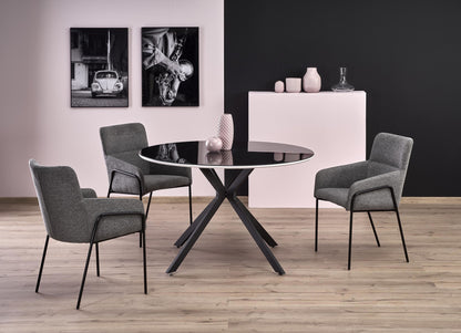 Kitchen Table Avelar | size: Length: 120cm, Width: 120cm, Height: 76cm, Diameter: 120cm | color: White/Black | image: 8 | variant: 1011228