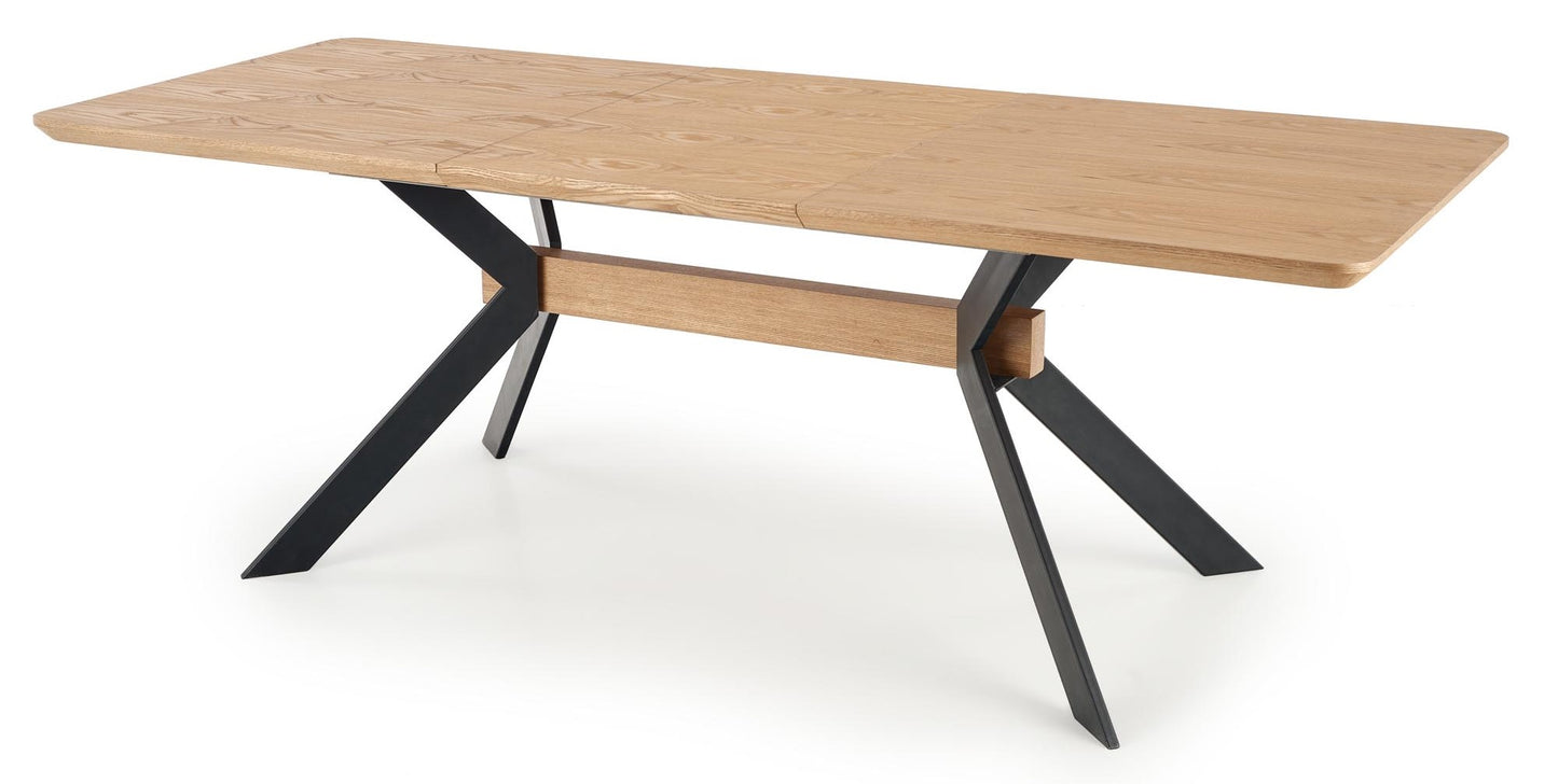 Kitchen Table Bacardi | size: Length: 90cm, Width: 220cm, Height: 76cm | color: Black/Oak | image: 2 | variant: 1012000