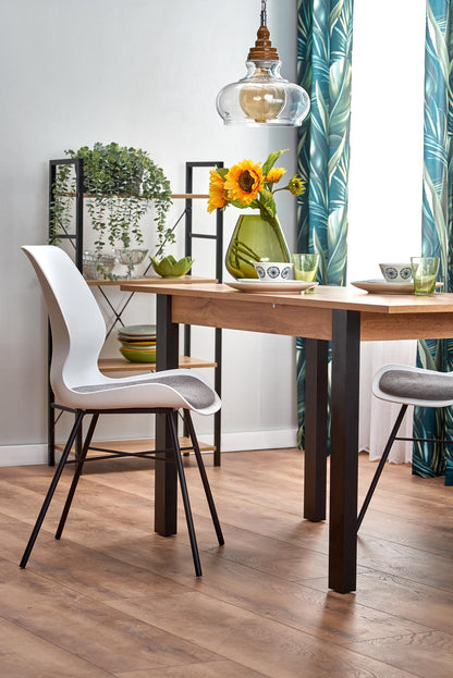 Kitchen Table Bangkok | size: Length: 60cm, Width: 135cm, Height: 75cm | color: Black/Oak | image: 8 | variant: 1003136