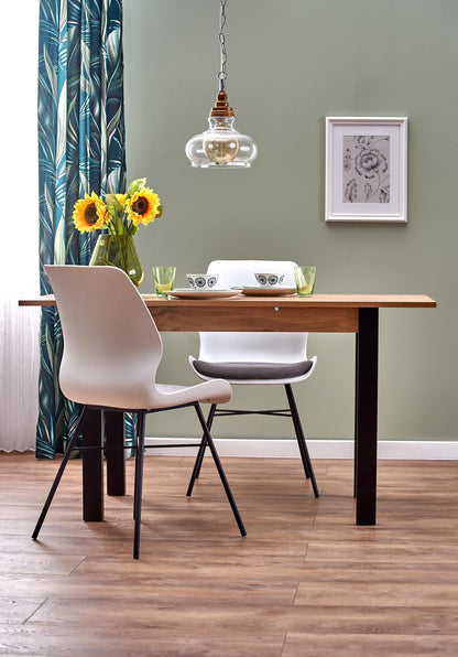 Kitchen Table Bangkok | size: Length: 60cm, Width: 135cm, Height: 75cm | color: Black/Oak | image: 9 | variant: 1003136