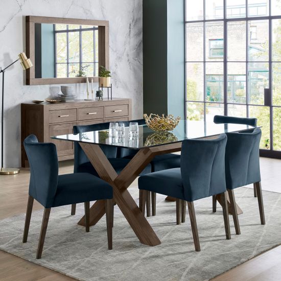 Kitchen Table Bangor | size: Length: 90cm, Width: 180cm, Height: 75cm | color: Clear/Oak | image: 2 | variant: 1005090