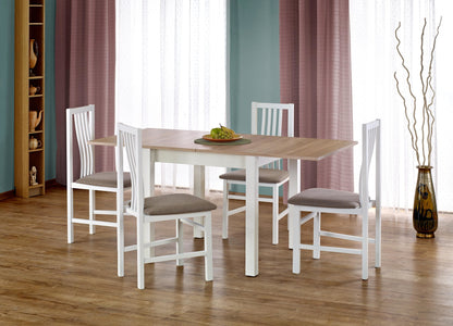Kitchen Table Beijing | size: Length: 80cm, Width: 160cm, Height: 76cm | color: White/Oak | image: 4 | variant: 1003142