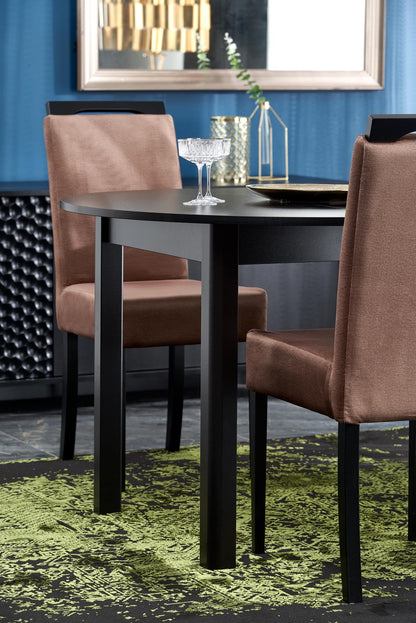 Kitchen Table Birmingham | size: Length: 102cm, Width: 142cm, Height: 76cm, Diameter: 102cm | color: Black | image: 5 | variant: 1003160