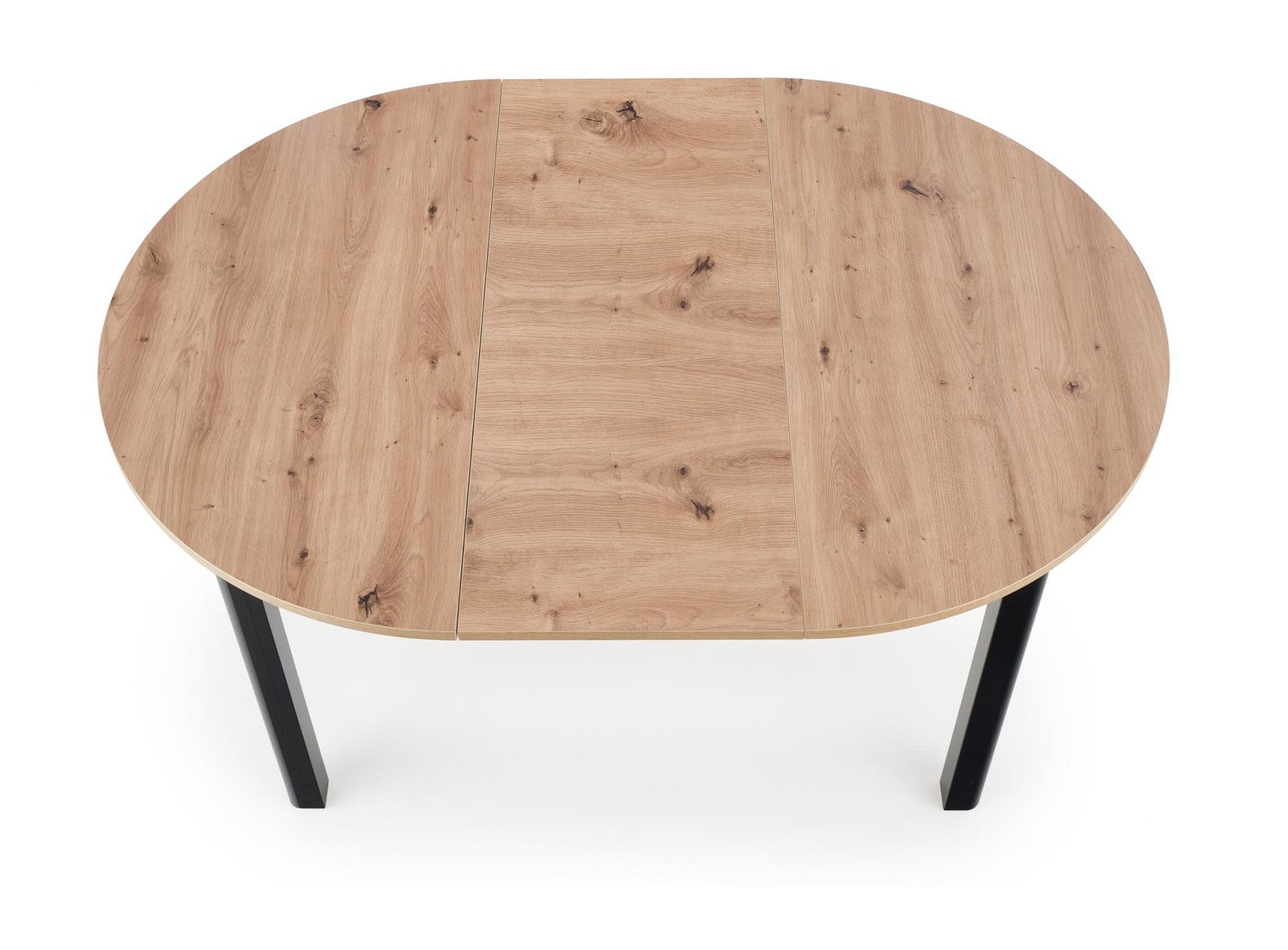 Kitchen Table Birmingham | size: Length: 102cm, Width: 142cm, Height: 76cm, Diameter: 102cm | color: Black/Oak | image: 3 | variant: 1003161