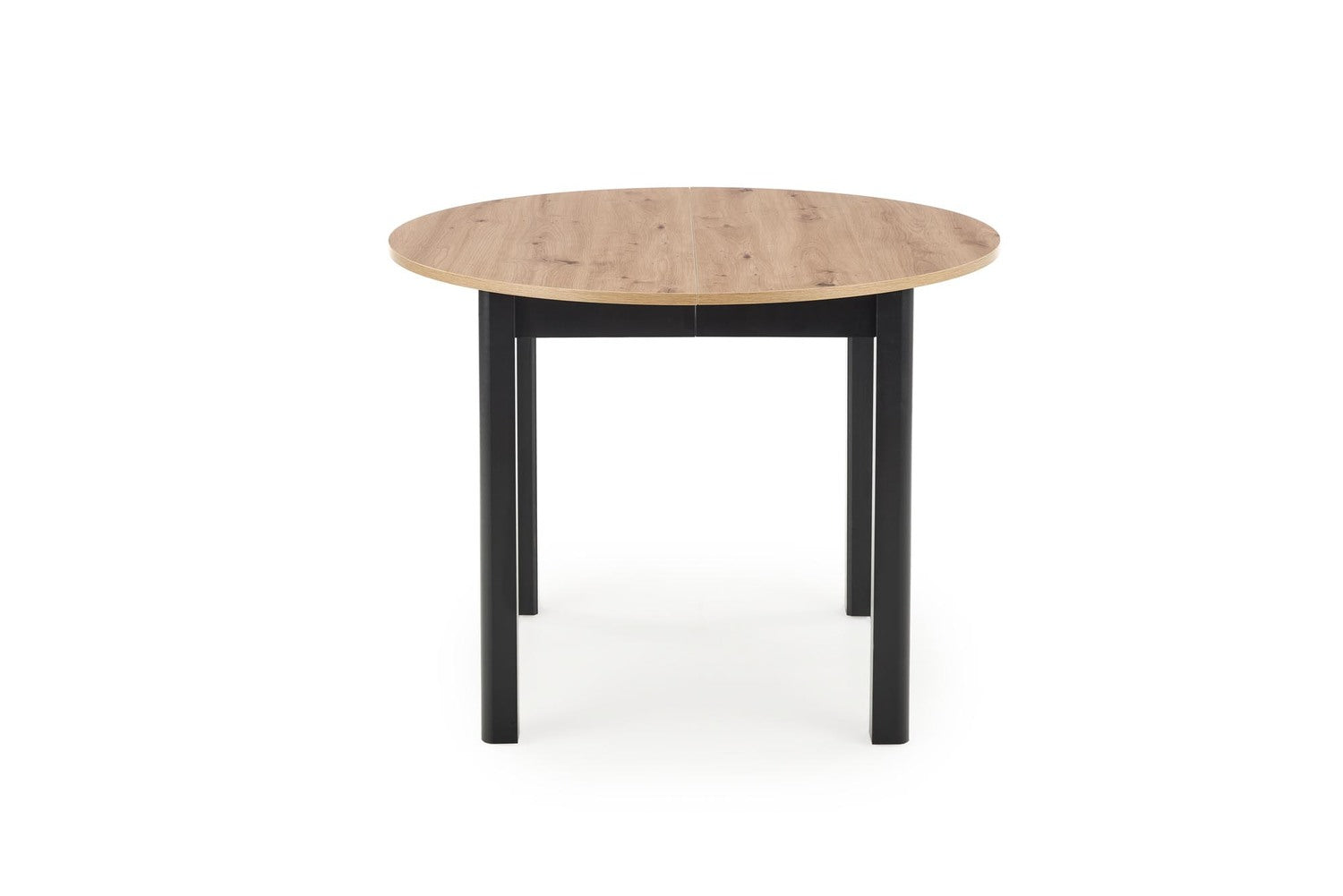 Kitchen Table Birmingham | size: Length: 102cm, Width: 142cm, Height: 76cm, Diameter: 102cm | color: Black/Oak | image: 4 | variant: 1003161