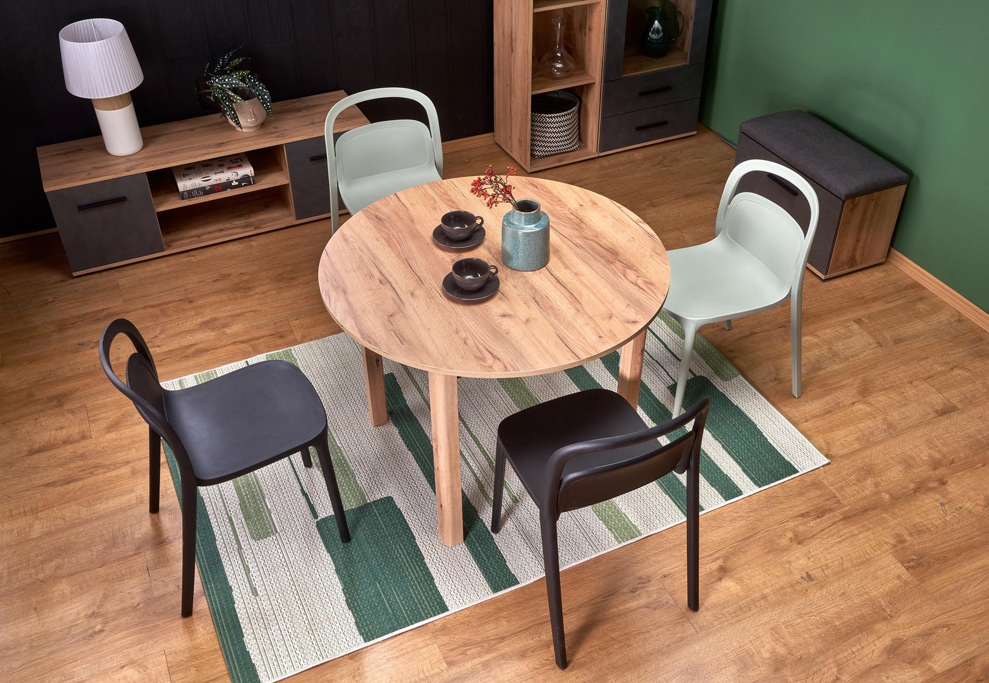Kitchen Table Birmingham | size: Length: 102cm, Width: 142cm, Height: 76cm, Diameter: 102cm | color: Oak | image: 5 | variant: 1003159