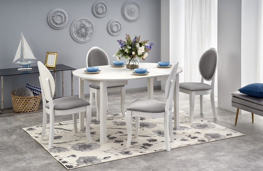 Kitchen Table Birmingham | size: Length: 102cm, Width: 142cm, Height: 76cm, Diameter: 102cm | color: White | image: 6 | variant: 1003157