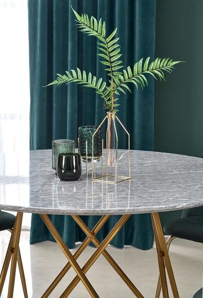 Kitchen Table Bonello | size: Length: 120cm, Width: 120cm, Height: 76cm, Diameter: 120cm | color: Marble/Grey/Gold | image: 8 | variant: 1011234