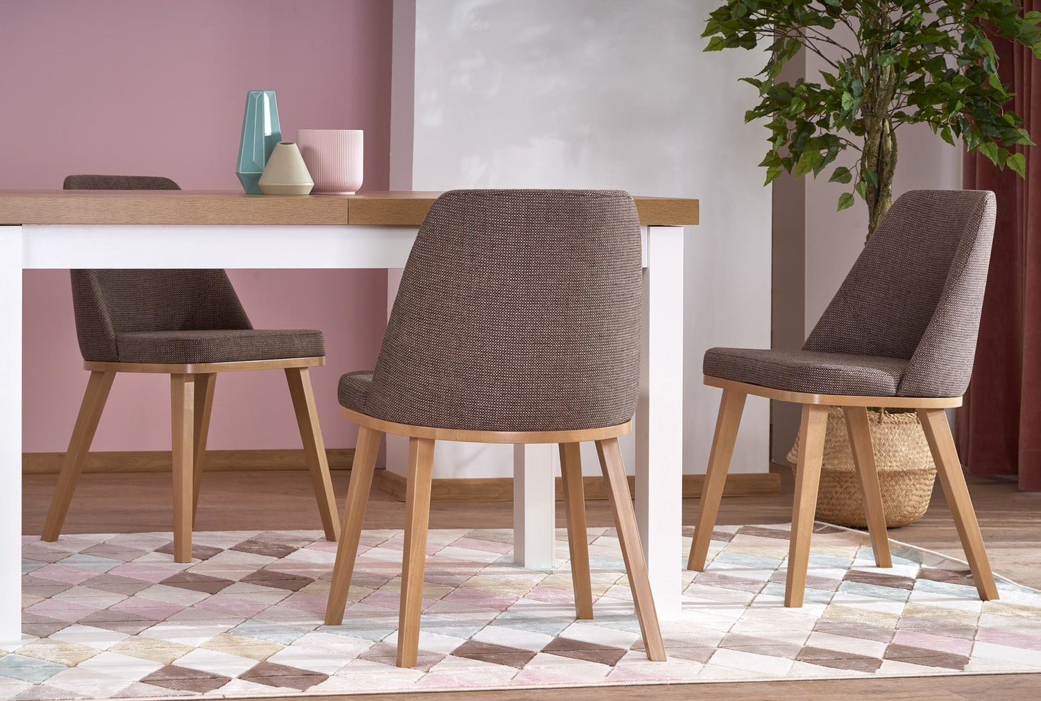 Kitchen Table Brisbane | size: Length: 80cm, Width: 220cm, Height: 79cm | color: White/Oak | image: 2 | variant: 1003176