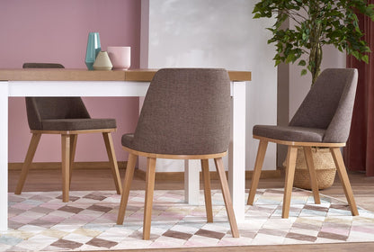 Kitchen Table Brisbane | size: Length: 80cm, Width: 220cm, Height: 79cm | color: White/Oak | image: 2 | variant: 1003176